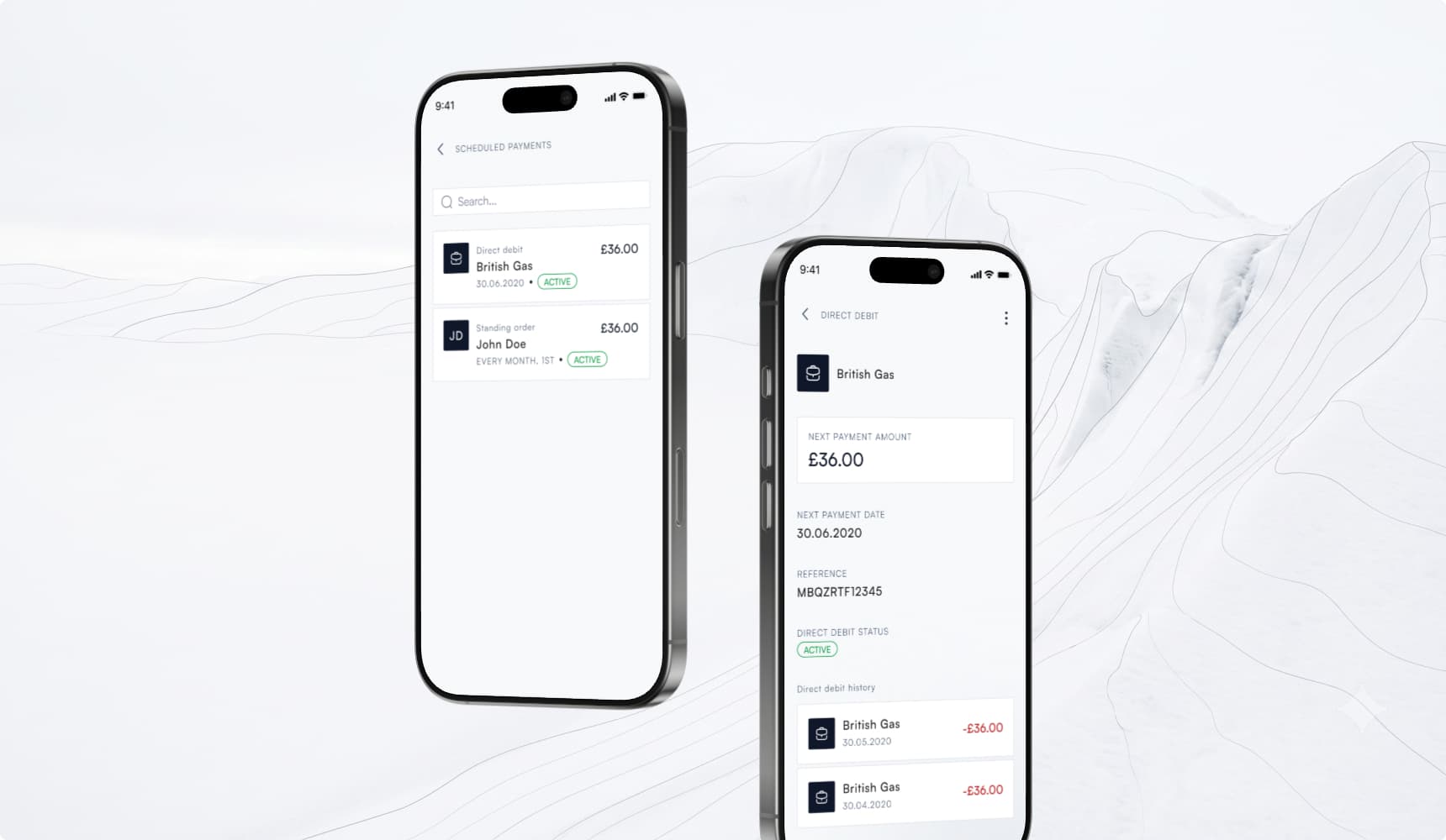 Direct debit flow — setting up, modifying, and monitoring recurring automated payments